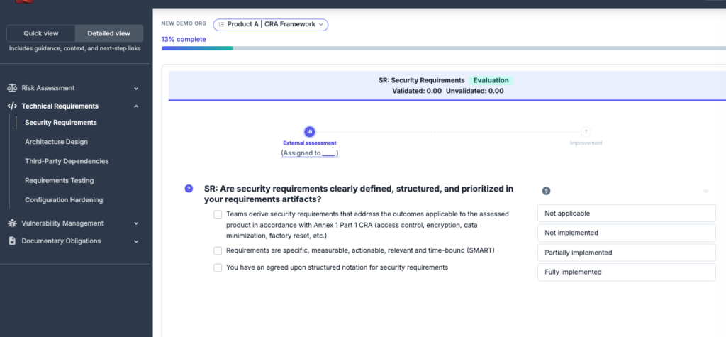Technical Requirements in CRA