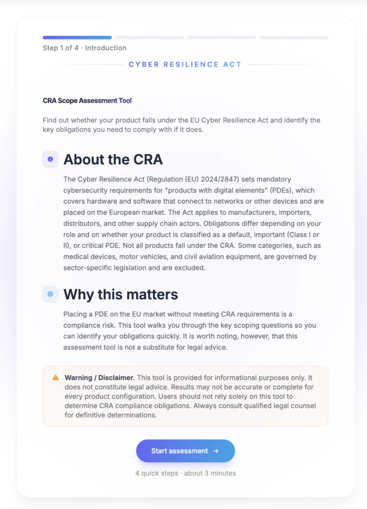 CRA Scope Assessment Tool