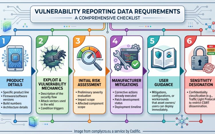 Checklist vulnerability data requierements.